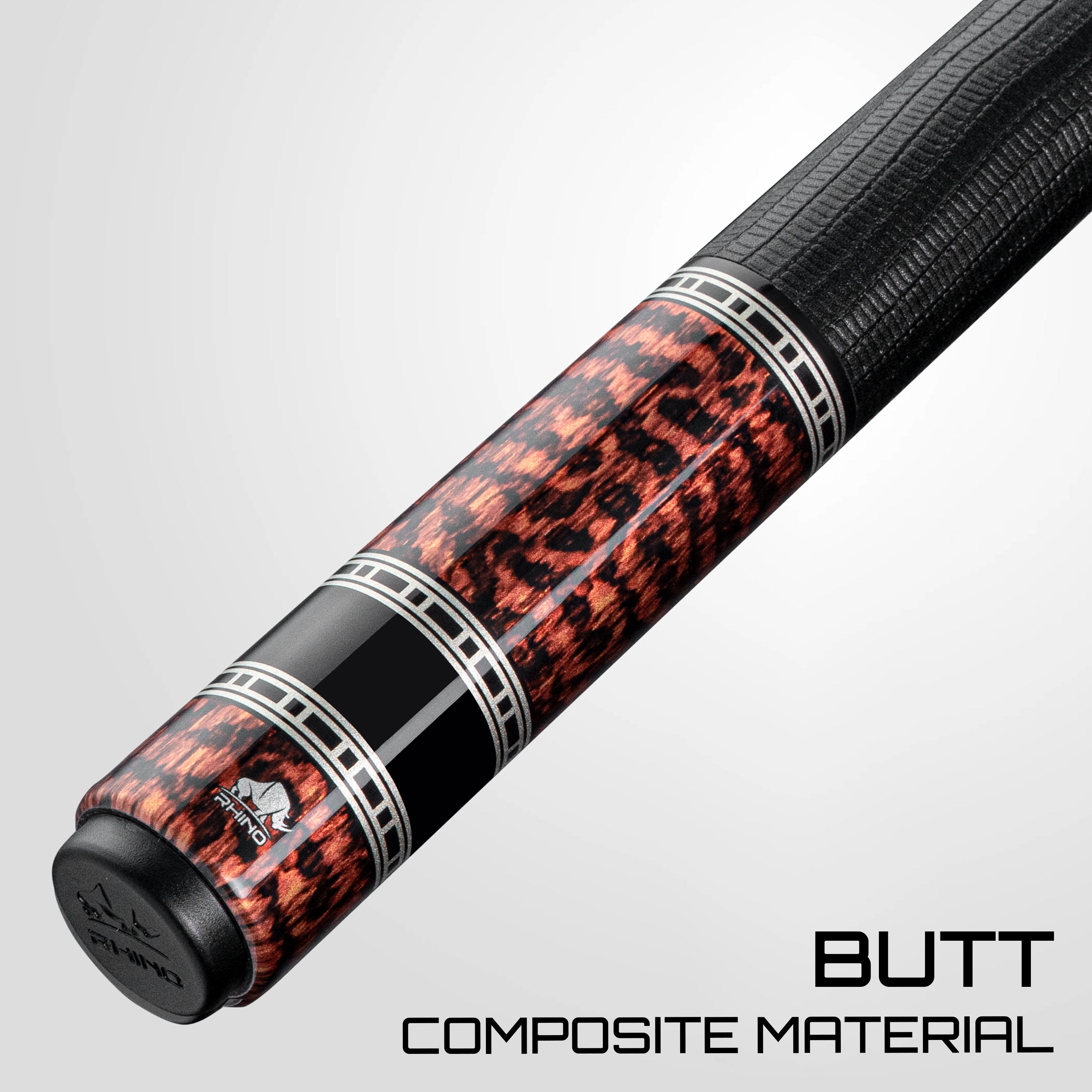 Rhino RETRÔ Pool Cue - Snake - Lizard Embossed Microfiber Leather Wrap & Point