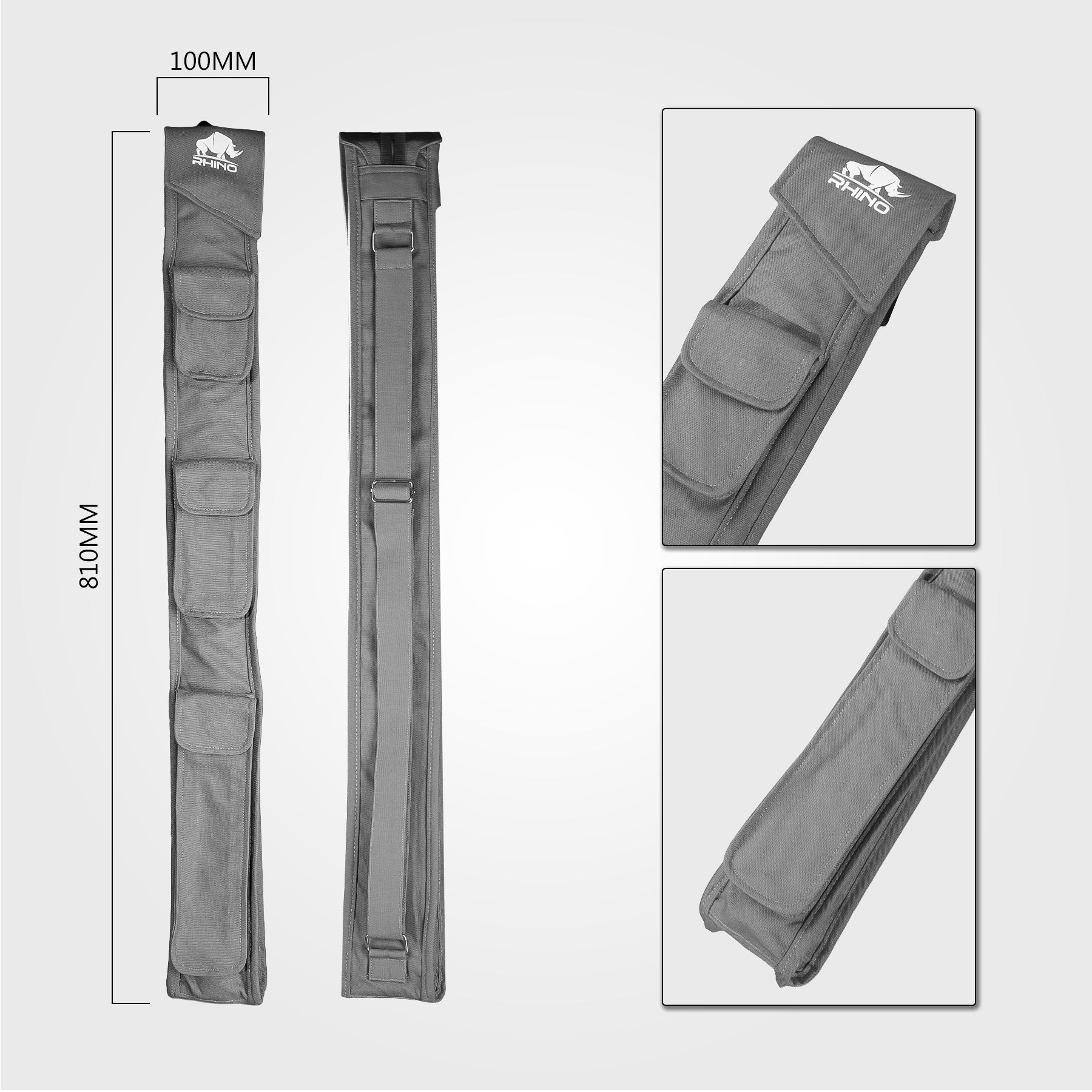 RHINO SOFT CUE CASE 1X2 - GRAY