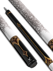 EVO CROWN POOL CUE - ROYAL BLACK - WHITE LEATHER WRAP