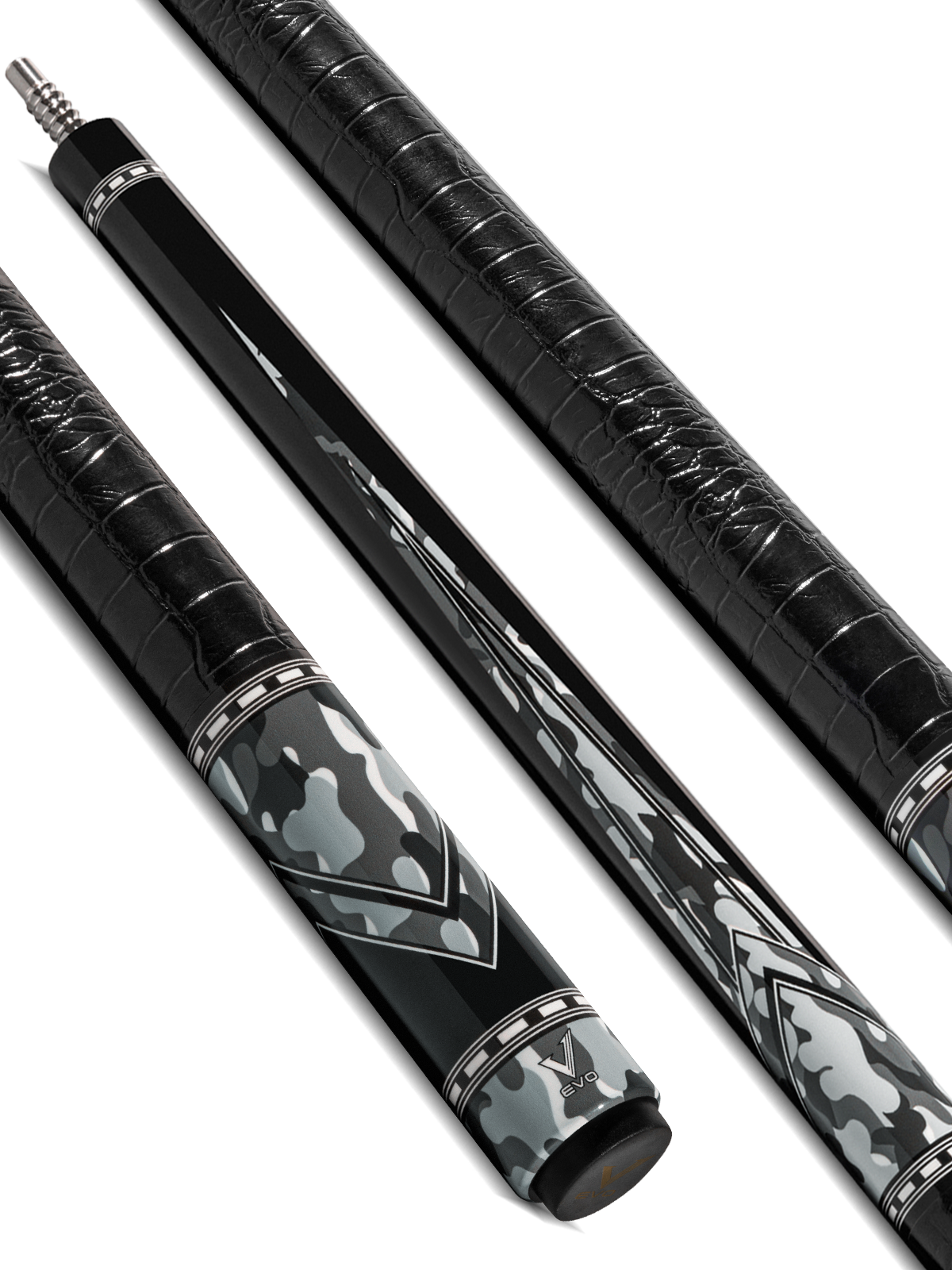 EVO RECON POOL CUE - GHOST - LEATHER WRAP