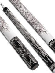 EVO FREEDOM POOL CUE - SHADOW FLAME - WHITE LEATHER WRAP