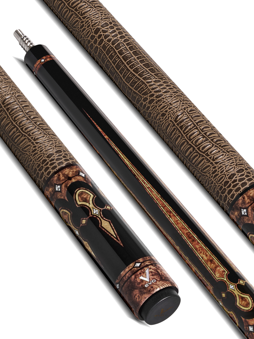 EVO CROWN POOL CUE - MONARCH BLADE - LEATHER WRAP