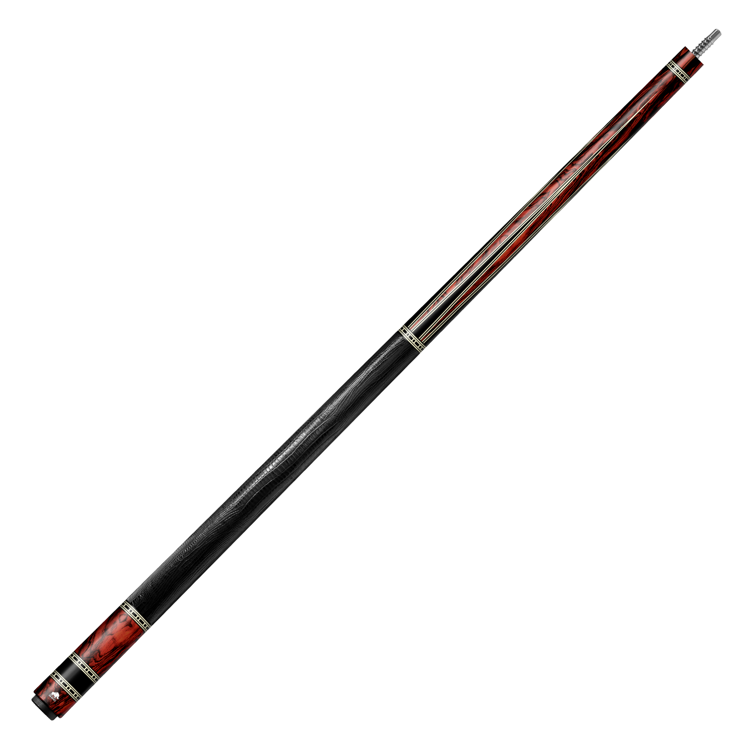 Rhino RETRÔ Cue Butt - Cocobolo - Lizard Embossed Microfiber Leather Wrap & Point