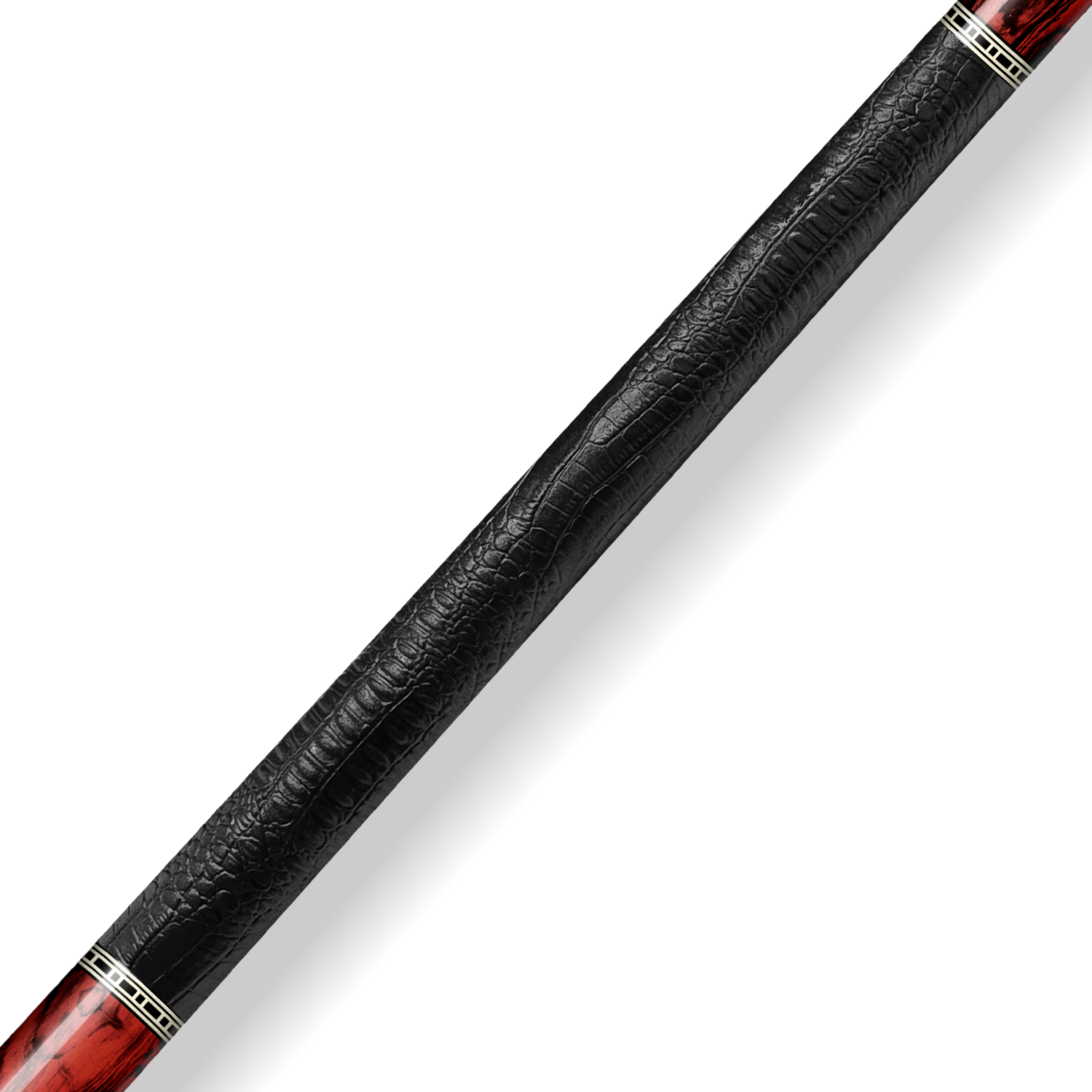 Rhino RETRÔ Cue Butt - Cocobolo - Crocodile Embossed Microfiber Leather Wrap