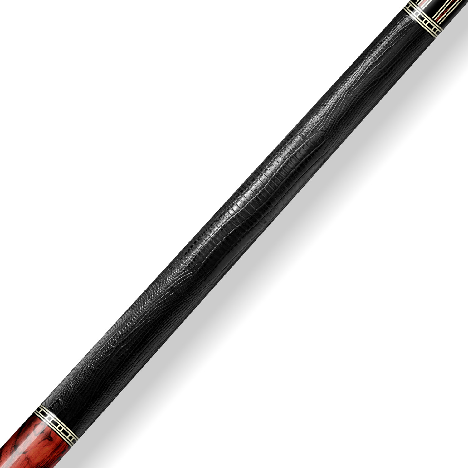 Rhino RETRÔ Cue Butt - Cocobolo - Lizard Embossed Microfiber Leather Wrap & Point