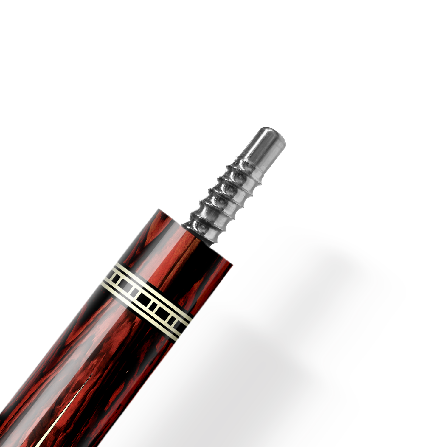 Rhino RETRÔ Cue Butt - Cocobolo - Lizard Embossed Microfiber Leather Wrap & Point