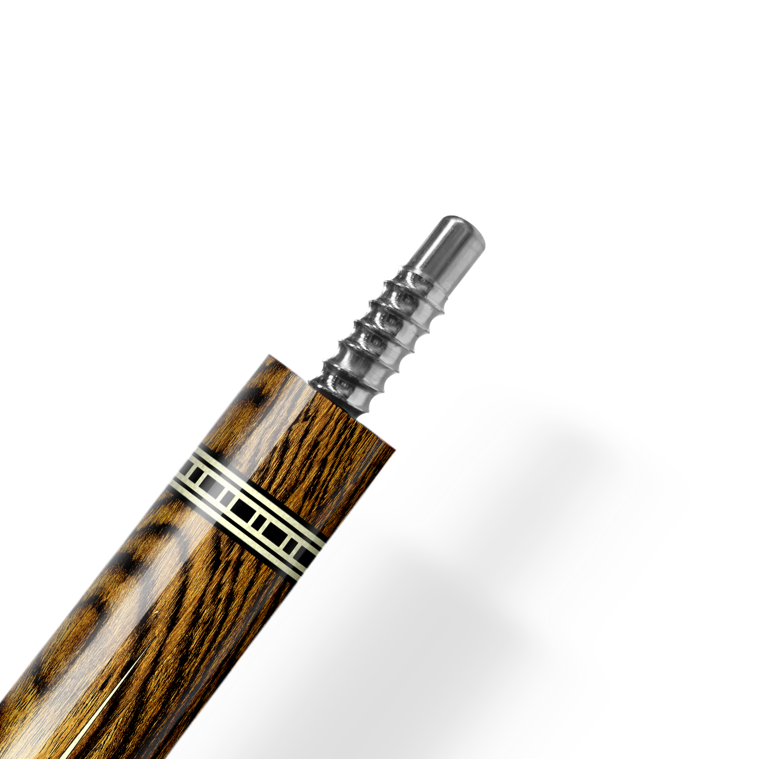 Rhino RETRÔ Cue Butt - Bocote - Lizard Embossed Microfiber Leather Wrap & Point