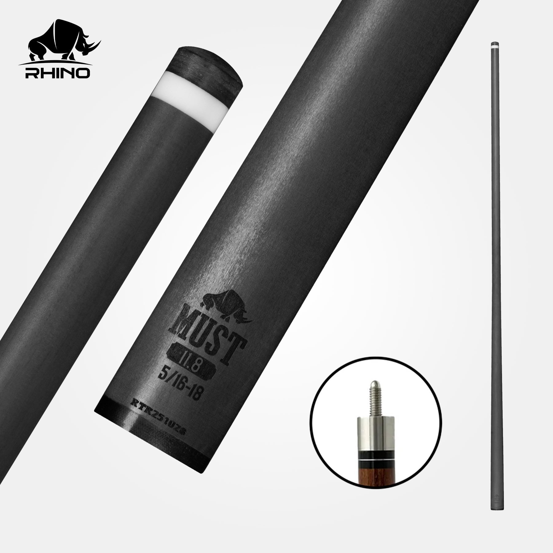 RHINO MUST 30" / 5/16-18 Pro Carbon Pool Cue Single Shaft