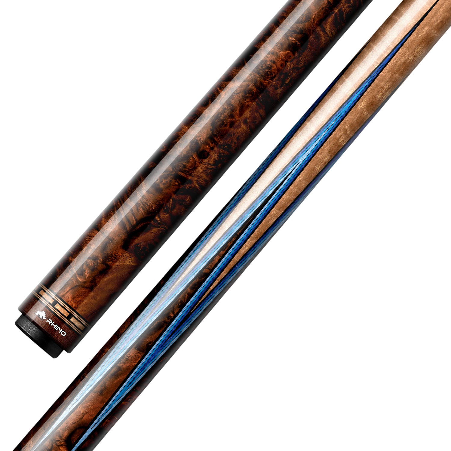 RHINO MUST POOL CUE - BURL BLUEPOINT