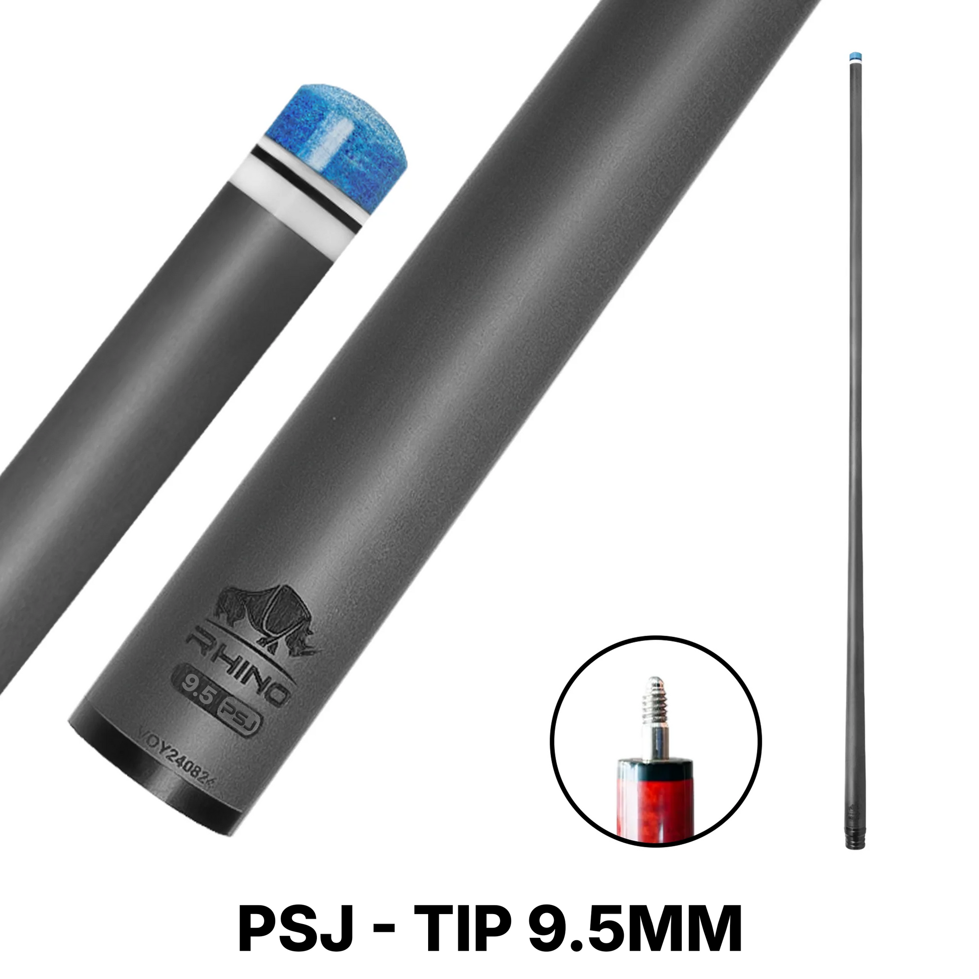 Rhino - 30" / Speed Joint (PSJ) Carbon Pool Cue Single Shaft 9.5