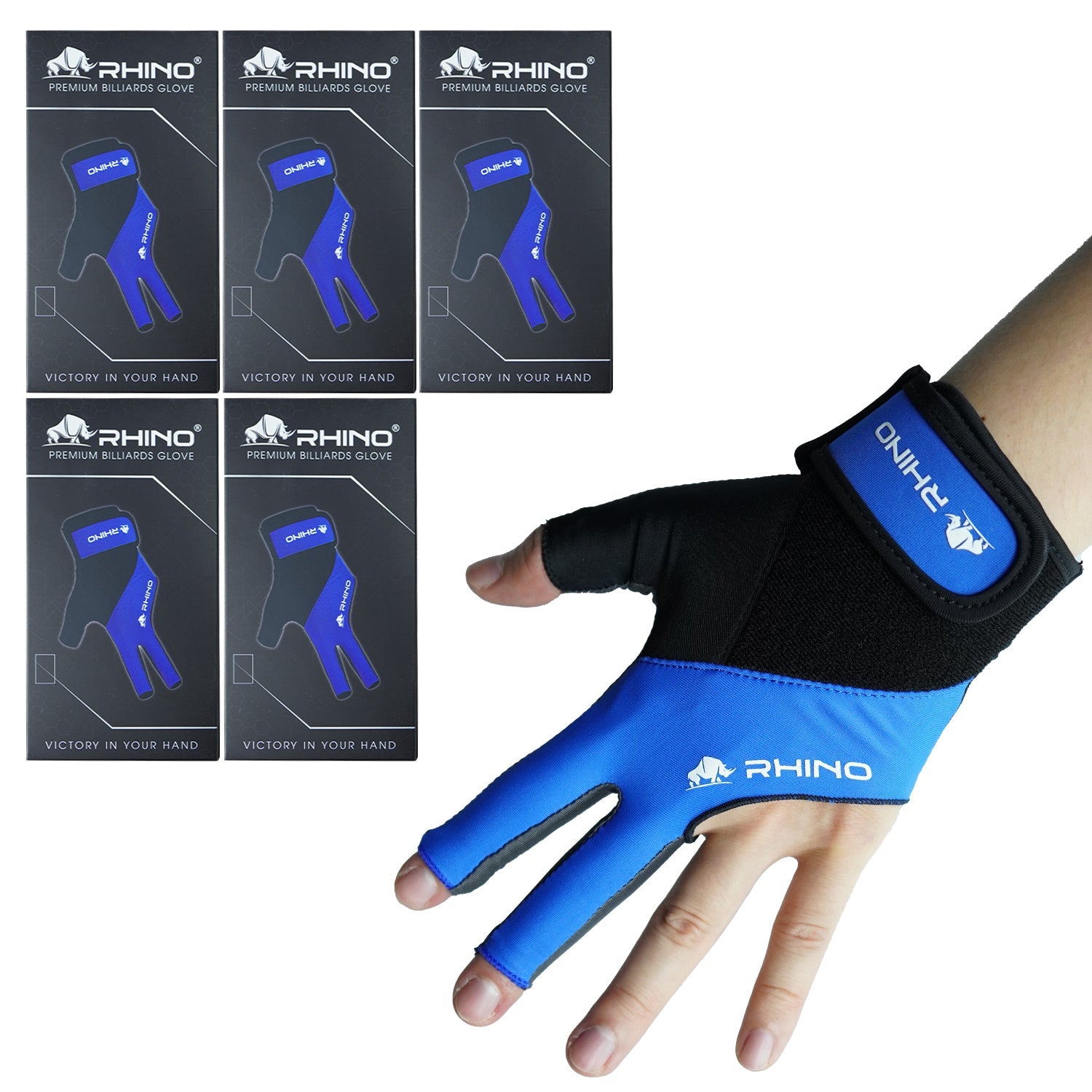 RHINO Billiards Glove Left Hand - Blue