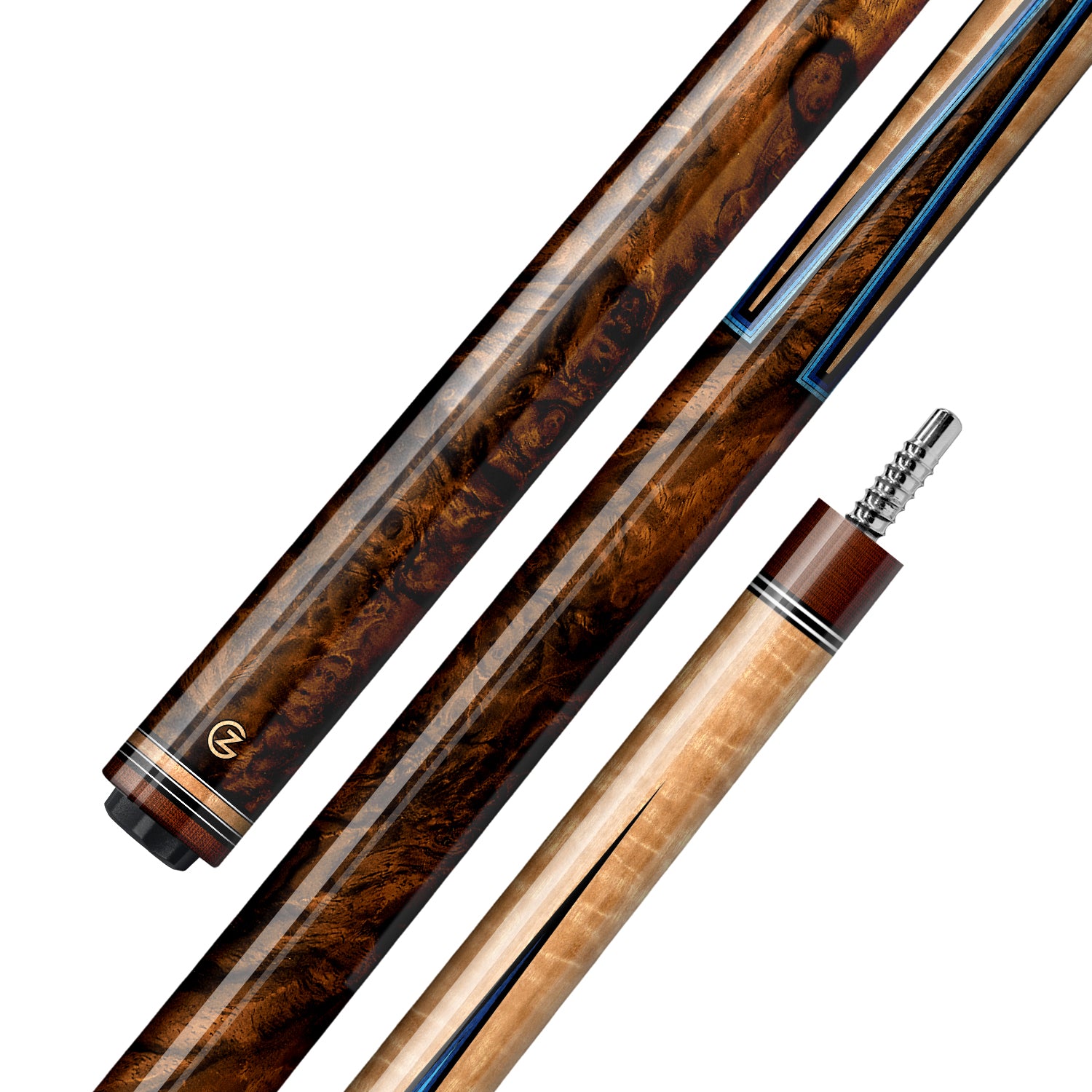 Z Fusion ZF1 Cue Butt – Blue Burl (Wrapless)