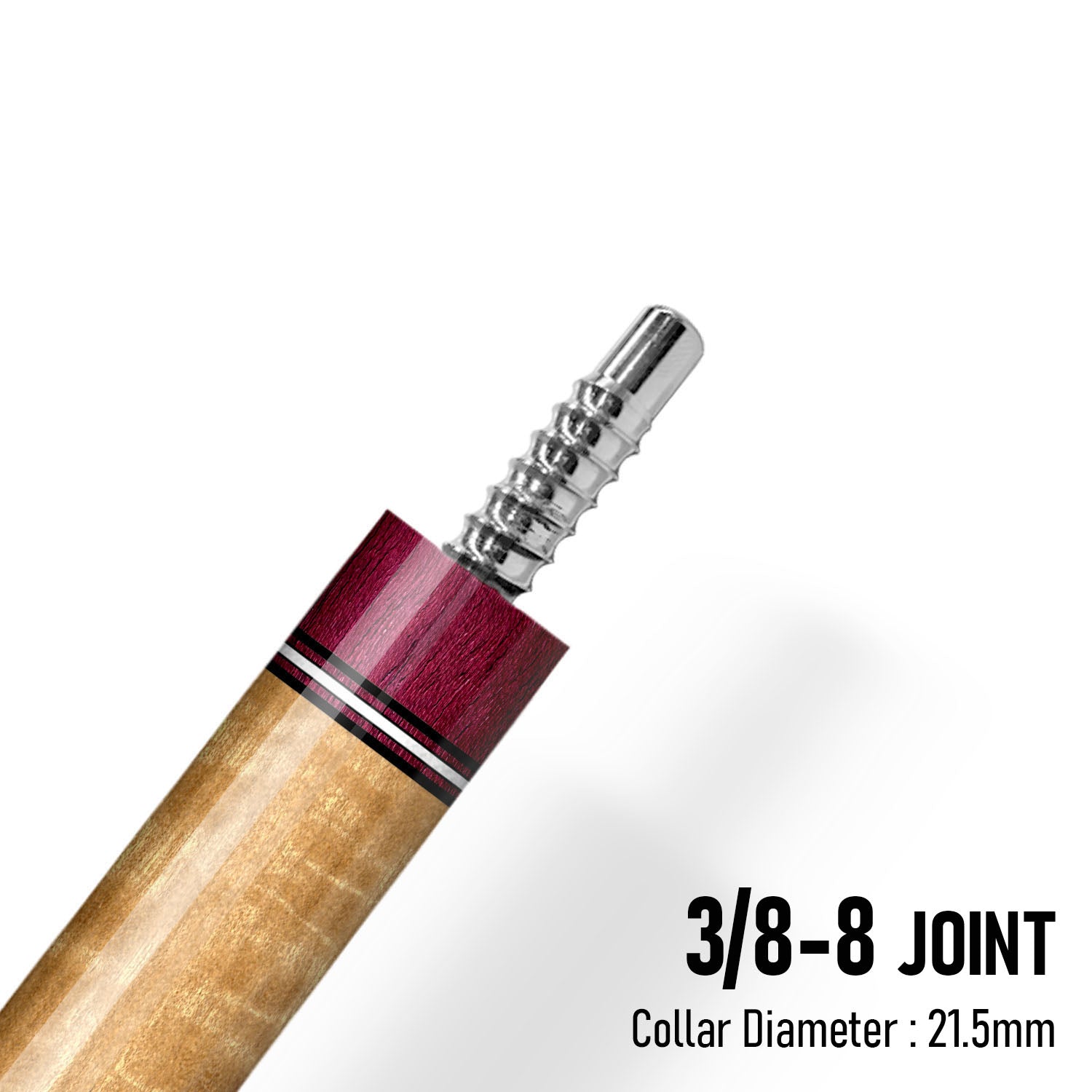 Z Fusion ZF3 Cue Butt – Crimson Edge (Leather wrap)