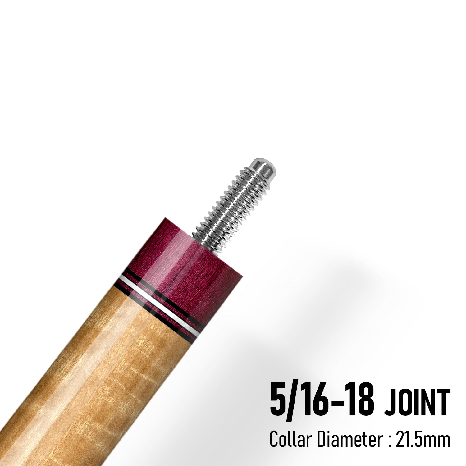 Z Fusion ZF3 Cue Butt – Crimson Edge (Leather wrap)