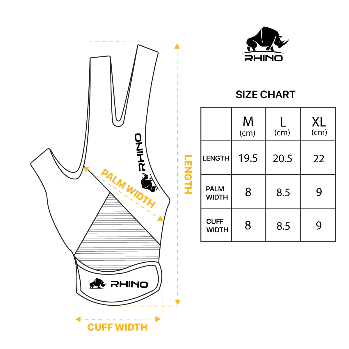 RHINO Billiards Glove Right Hand - Blue