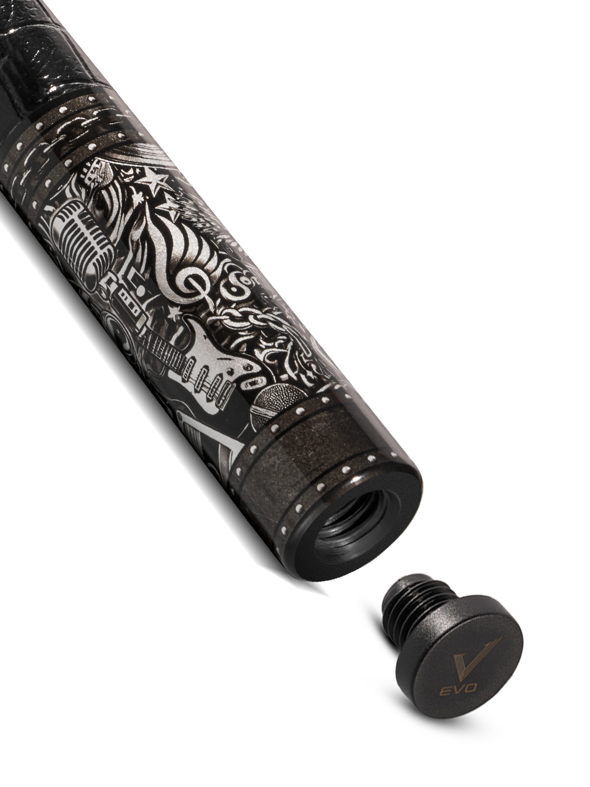 EVO REBEL POOL CUE - BLACK LEATHER WRAP