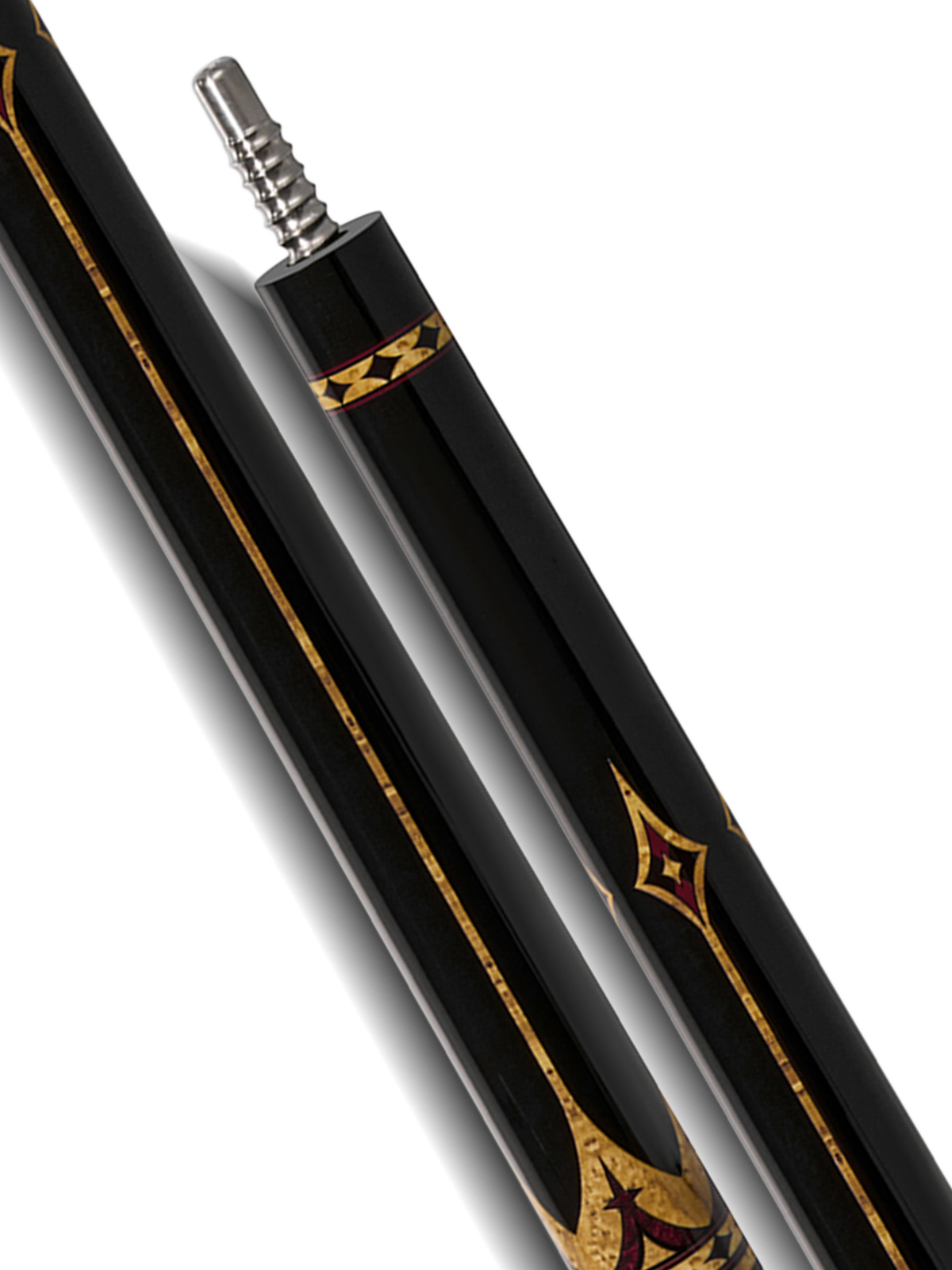 EVO CROWN POOL CUE - ROYAL BLACK - BLACK LEATHER WRAP
