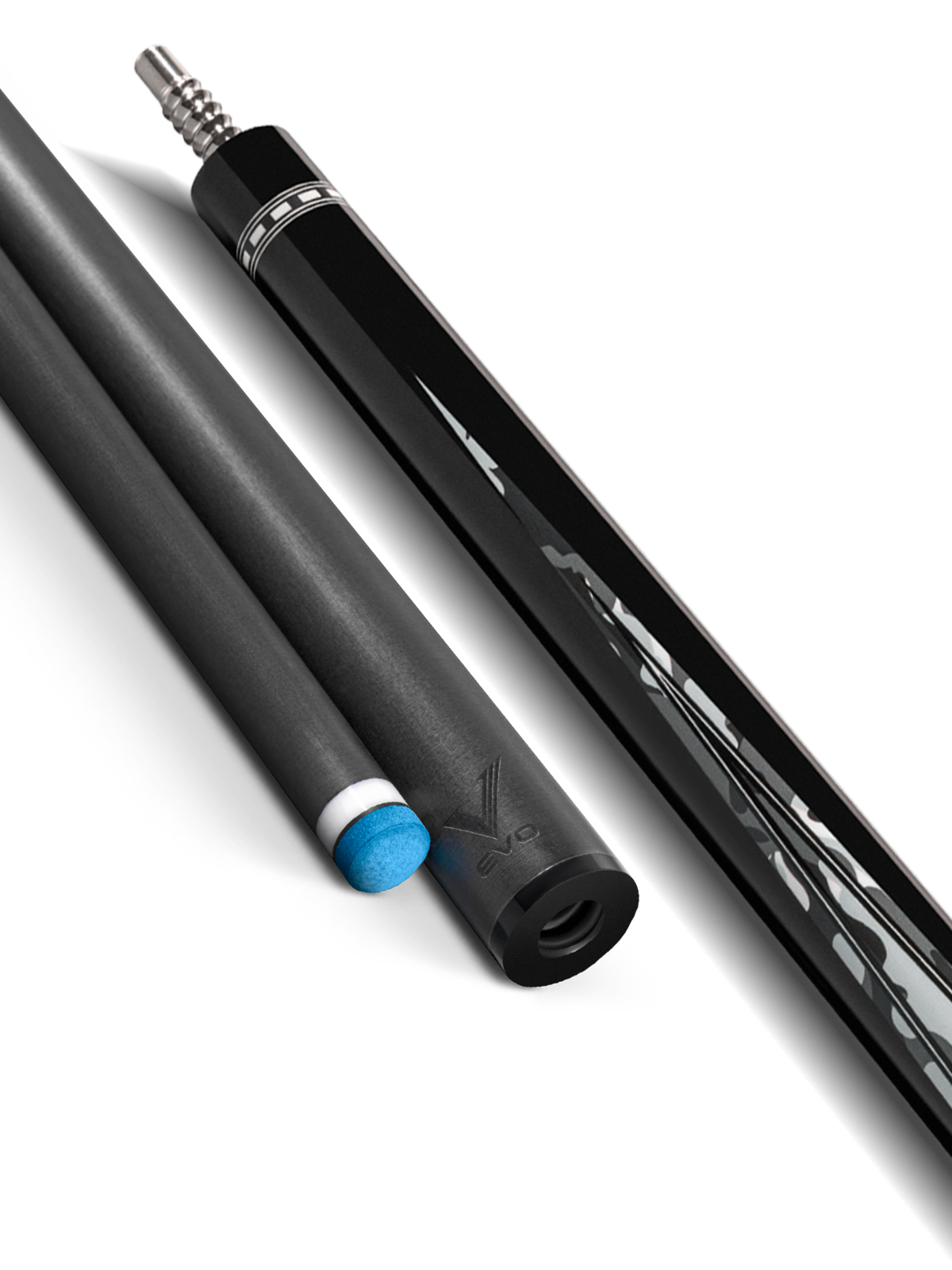 EVO RECON POOL CUE - GHOST - LEATHER WRAP