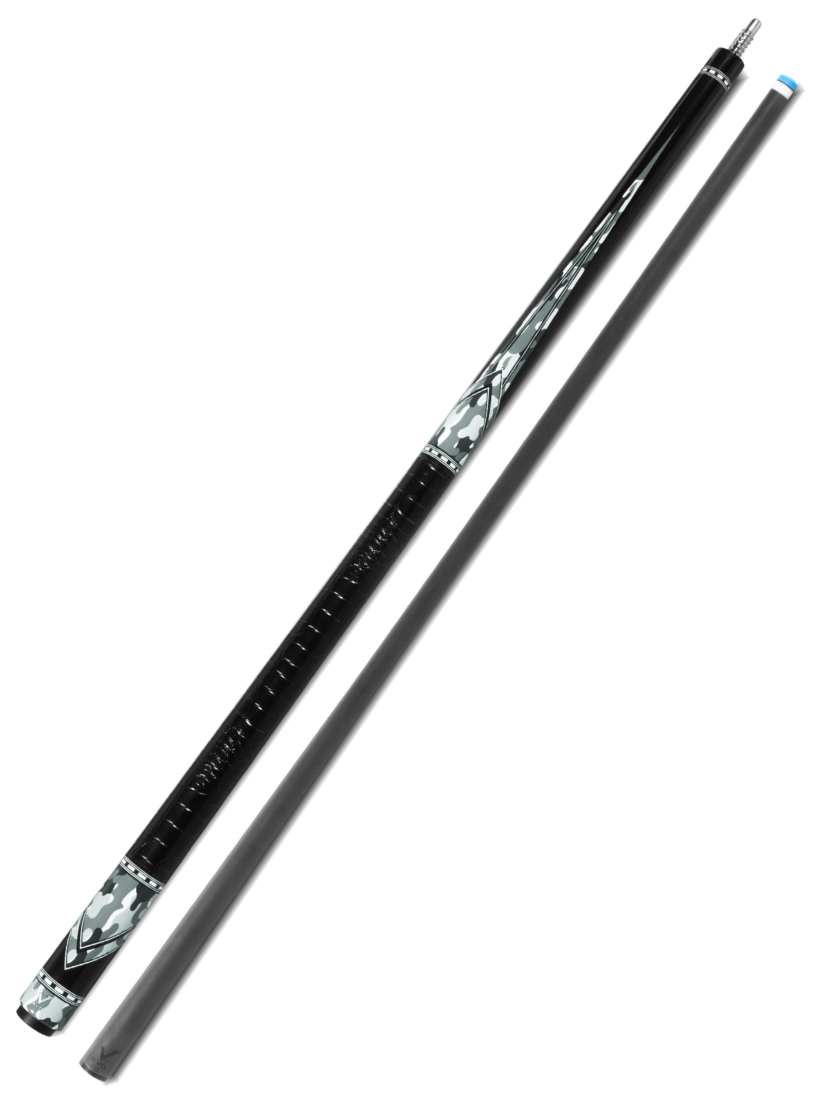 EVO RECON POOL CUE - GHOST - LEATHER WRAP