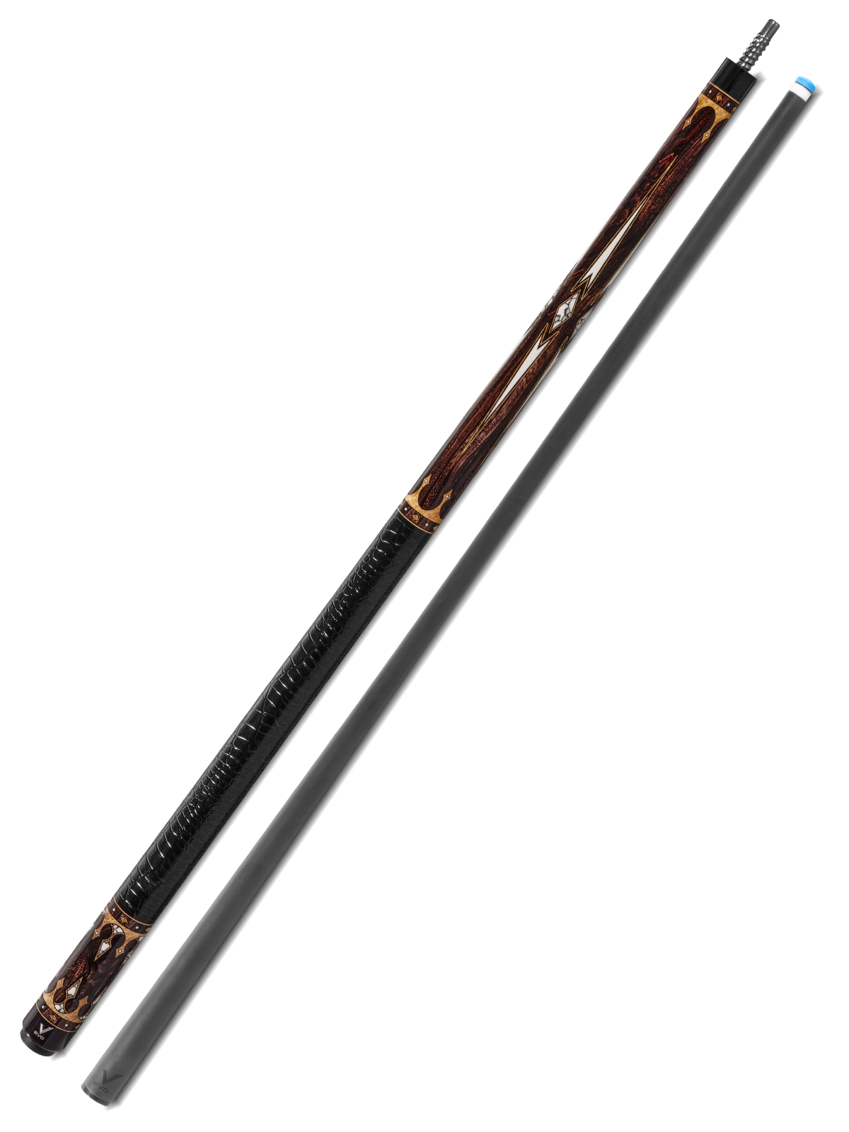 EVO CROWN POOL CUE - ANCIENT OAK - LEATHER WRAP
