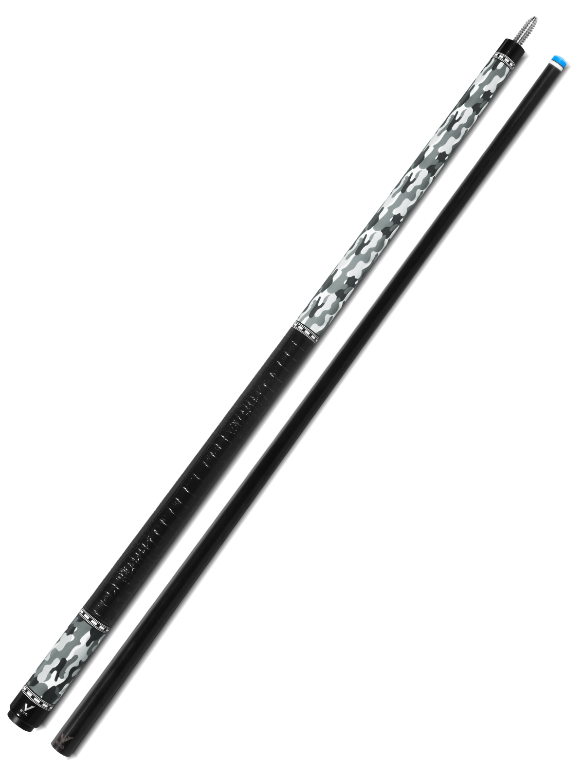 EVO CAMO POOL CUE - GHOST - LEATHER WRAP