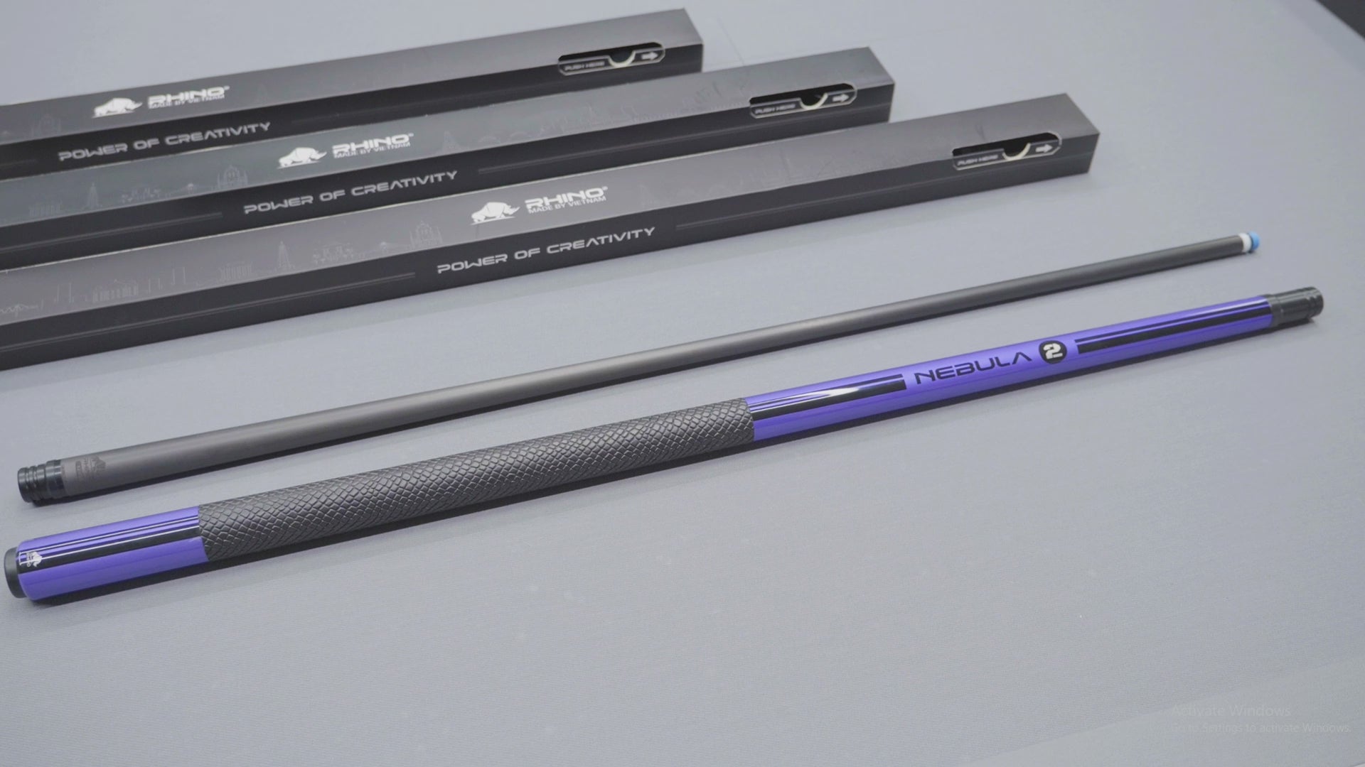 Load video: Nebula 2 Pool Cue - Amethyst Purple - Wrapless
